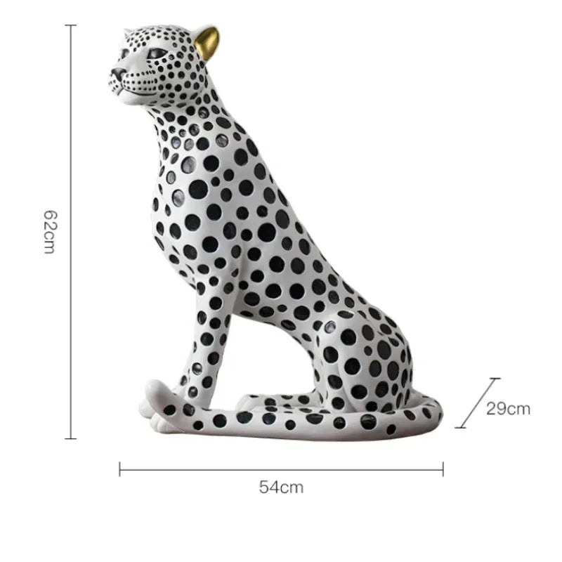 Creative Lucky Leopard Floor-standing Ornaments, Art Sculptures and Crafts Next To The Sofa in The Living Room, Home Decoration